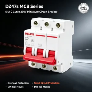 6kA MCB Miniature Circuit Breaker 1P 2P 3P 400V C Curve DIN Rail CE High Breaking Capacity Commercial Building
