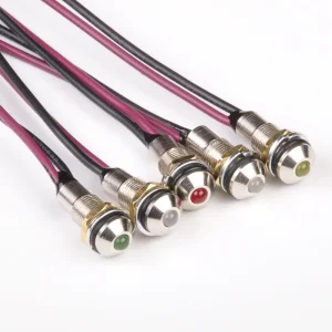 6mm 0-24VAC/DC Led Waterproof Pilot Light Indicator With Wire