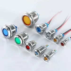 6mm 8mm 10mm 12mm 16mm 19mm 22mm Panel Metal Indicator Light With Welding Pin Equipment Signal Pilot Lamp With Wire Screw Feet