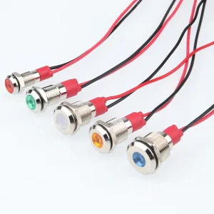 6mm 8mm 10mm 12mm LED Metal Indicator Light Waterproof Signal Lamp with Wire 3V 5V 6V 12V 24V 220v Red Yellow Blue Green White