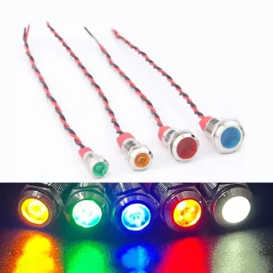 6mm 8mm 10mm 12mm LED Metal Indicator Light With Wire Warning Signal Light for Power Equipment