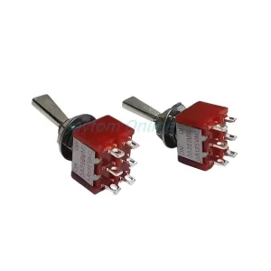 6mm Flat Handle Panel Mount Mini Toggle Switch 6Pin 2Positions ON ON 3A 250VAC 5A 125VAC Locking RC Model Remote Controlller