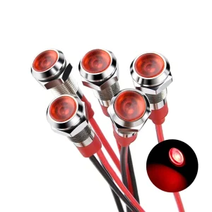 6mm Metal LED Indicator Light IP65 Waterproof Flashing Steady Mode for Signal Indication System Equipment