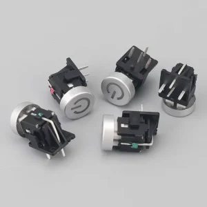 6×6 Illuminated Electronic Push Button Switch with 4 Pins and Blue LED Light Side Pressure Tact Switch