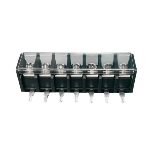 7 Pin Straight Leg Copper Brass Terminal Connector 9.52mm Pitch Screw Barrier Black PCB Terminal Blocks