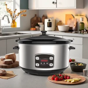 7 Quart Digital Programmable Slow Cooker Sous Vide Slow Cookers Sous Vide Auto Warm Setting Preset Menu Auto Warm Setting