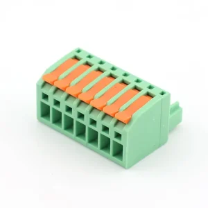 7P Brass Terminal Blocks 3.5mm Plug-in Type 300V 10A Free Hanging In-Line PCB Connectors