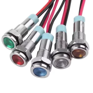 8 10 12mm Metal Indicator Light Power Signal Light with Wire LED Waterproof Signal Indicator Light Concave Surface 12V 24V