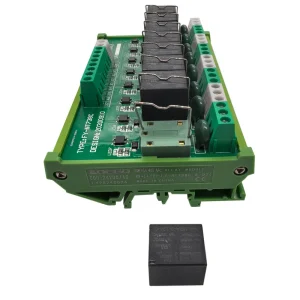8 Channel 24VDC Pluggable Relay Module Contact Rating 10A 250VAC DIN Rail Mounting Module for Machinery Control System