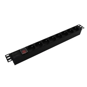 8 Way AC French Socket PDU Power Strip Distribution Unit Overload Lightningproof Break Switch EU Plug 2m Cord