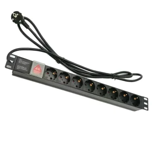 8 Way Schuko Power Distribution Unit with On Off Switch