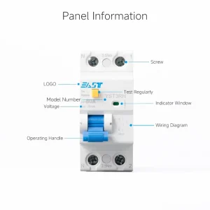 80A 2P 4P Copper RCCB 6kA 230V 400V Protection Earth Leakage Circuit Breaker DIN Rail Mounting Industrial Residential Use