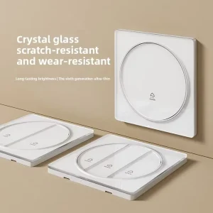 86 Type White Acrylic Glass Switch Panel Single Opening Five Hole Ultra-Thin Crystal Panel Socket Switch Combination Ac85-265v