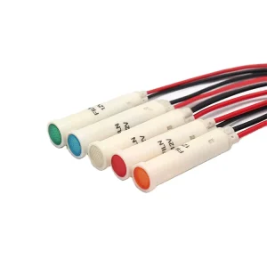 8MM LED Indicator Light 6V 12V 24V 110V 220V with Wire Plastic Waterproof IP65 for Equipment Panels