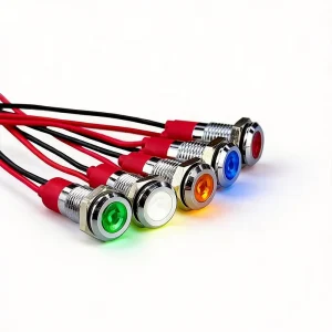 8MM Metal LED Indicator Light Red Green Blue Yellow White Small and Durable 9 24V 220V
