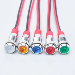 8mm 10mm 12mm LED Indicator Lights Waterproof Metal LED Indicator AC 220 Volt