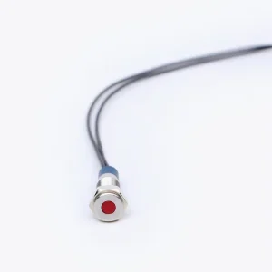 8mm Metal Indicator Light Signal Lamp with LED and 15CM Cable (PM08F-D/G/12-24V)