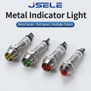8mm Metal Indicator Light Small Metal Power Signal Indicator Light 12V 24V 220V Indicator Light