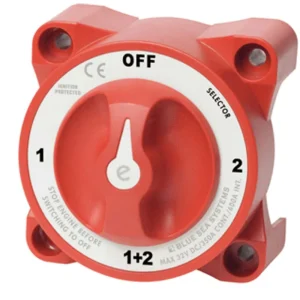9001E Red Battery Switch 32V Selector 4 Position with AFD Beige