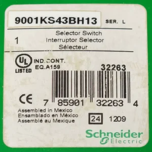 9001KS43BH13 Black Knob 3 Position Maintained Selector Switch