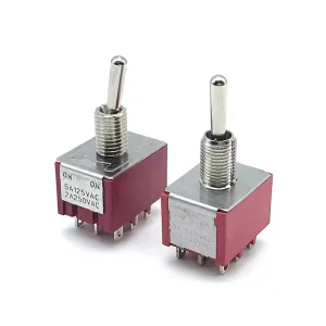 9Pin Mini Toggle Switch 3PDT ON ON MTS-302 ON-OFF-ON MTS-303 2A250V/5A125VAC