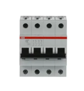 ABB S204-D6 4 Pole 6A D Curve MCB 6kA 400V AC DIN Rail Mount Industrial Circuit Breaker For Motor Protection