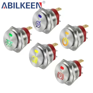 ABILKEEN 22mm Metal Rocker Type 20A Button Switch 3 Pin ON OFF Waterproof Latching Customize Switches for Car Boat Modification