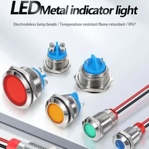 ABILKEEN Metal LED Indicator Light IP67 Waterproof 6 22mm Bi color Tri color Screw Pin Terminal Wiring Lamp for Industry Machine