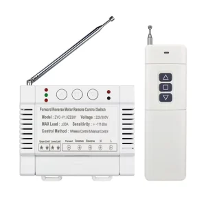 AC 220V-380V 2CH 30A Relay Motor Forward and Reverse Water Pump Power Supply Wireless Remote Controller Switch With Manual Button