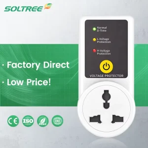 AC 220V Adjustable Automatic Voltage Protector 16A Power Surge Protector EU US Plug Socket Voltage Safe Refrigerator Protect