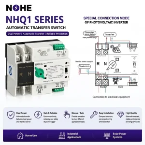 AC 2P 3P 4P 63A 100A Miniature Automatic Transfer Switch Electrical Switches Dual Power Circuit Breakers