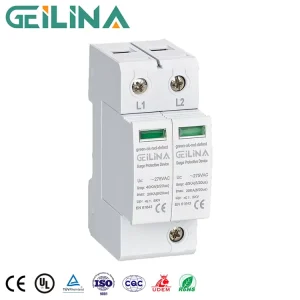 AC 385V SPD Manufacturer T1+T2 AC SPD Surge Protective Device 20kA OEM ODM Factory