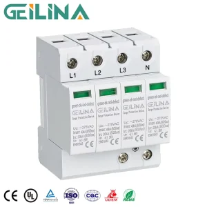 AC 385V T1+T2 20kA/40KA 2P 1000V Solar SPD Surge Protective Device for Electronic Equipment Solar Systems Copper Material