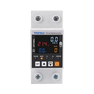 AC 85-300V TUYA WIFI 63A Circuit Breaker Earth Leakage Over Under Voltage Protection Protector Relay Switch Energy kWh Meter
