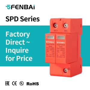 AC DC SPD Surge Protection Device 2P 3P 4P 40KA for Solar PV Systems Lightning Protection