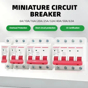 AC DC Solar 1p 2p 3p 4p 6KA 4.5KA MCB Breaker 6A 10A 16A 20A 25A 32A 40A 50A 63A Mini Miniature Circuit Breakers