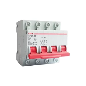 AC Electric 4P 6kA High Breaking Miniature Circuit Breaker (MCB) for Protecting YF47-63 C63 230V/400V