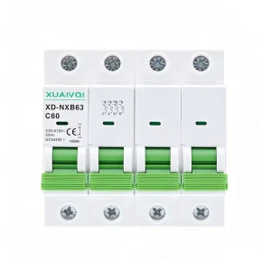 AC Electrical MCB 4 Pole 230V 400V 6kA 10kA Miniature Circuit Breakers Air Switch 20A 32A 63A with CE