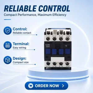 AC Magnetic Contactor 50Hz 3 Phase 3 Poles 100A Din Rail Mounting Alternating Current Contactor