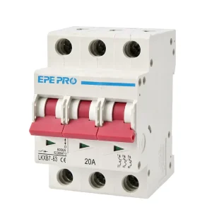 AC Mini Circuit Breaker 63A 3 P 120V/240V DIN Rail Mount MCB Thermal Magnetic Trip AC Disconnect Switch for Electrical Protect