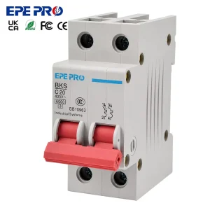 AC Miniature Circuit Breaker 63Amp 120V 240V 2 Pole DIN Rail Mount Thermal Magnetic Trip Solar Disconnect Switch MCB