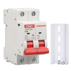 AC Miniature Circuit Breaker YCB7-63N 40A 120V/240V 2-Pole DIN Rail Mount Thermal Magnetic Trip Solar AC Disconnect Switch