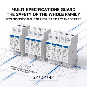 AC SPD 2P 20KA~40KA 275V House Surge Protector Low-voltage Arrester Device