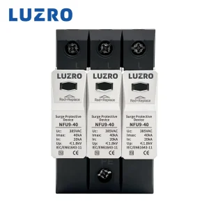AC SPD NFU9 40 T2 3P 275V 385V 420V 60kA Din Track Surge Protection Device Lightning Solar Protection Quick Release