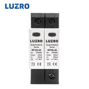 AC SPD T2 Solar System 2P 275V 40kA Din Track Surge Protection Device with Quick Release Mechanism Removable MOV Shielded Type