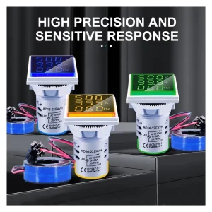 AC Volt Amp Frequency Tester Voltage Current Monitor Digital LED Display Voltmeter Volt Detetor Signal Indicator Light Panel