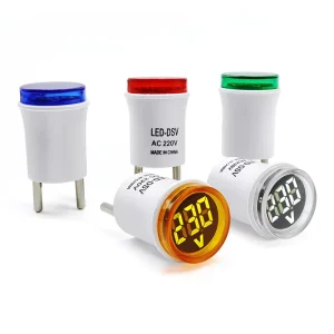 AC50-500V Digital Round White LED Display Plug-In Volt Tester Detector Voltmeter Indicator Light Plastic Electrical Instruments