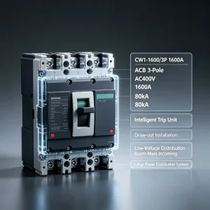 ACB Air Circuit Breaker CW3 1600A AC400V 80kA Intelligent Trip Unit