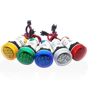 AD16 22AV Circular Digital Display LED Indicator Light Button Signal Voltage Current Frequency Indicator Light