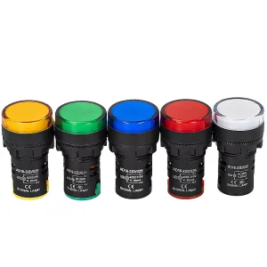 AD16-22DS AC/DC 12V 24V 110V 220V LED Colorful Flush Panel Indicator Light 22mm LED Pilot Light Indicator Lamps Screw Plastic
